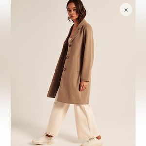 Abercrombie & Fitch New Wool-Blend Dad Coat